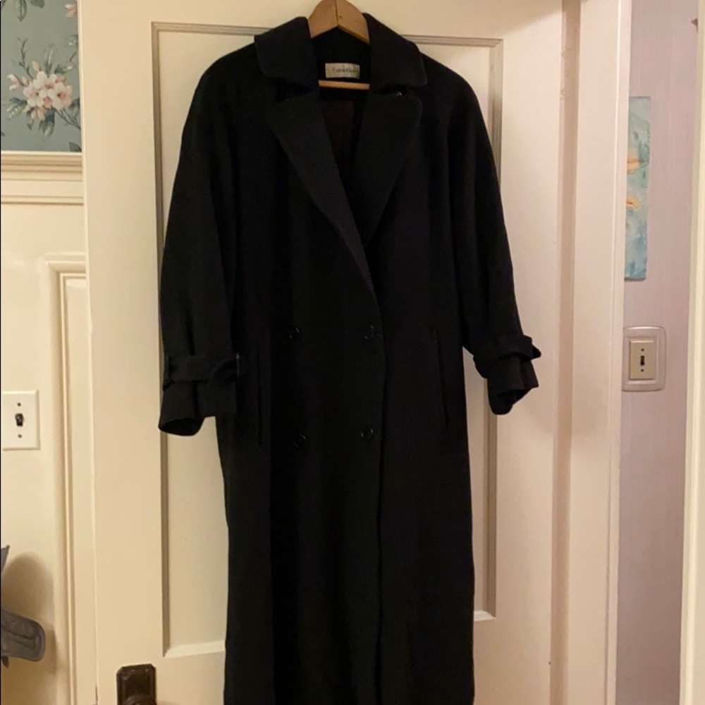 Calvin klein long wool  black coat